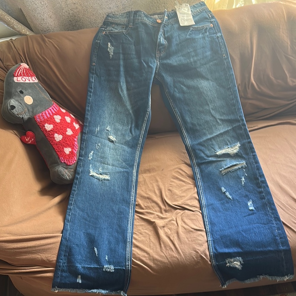 Zara Blue Flare Wide Leg Jeans